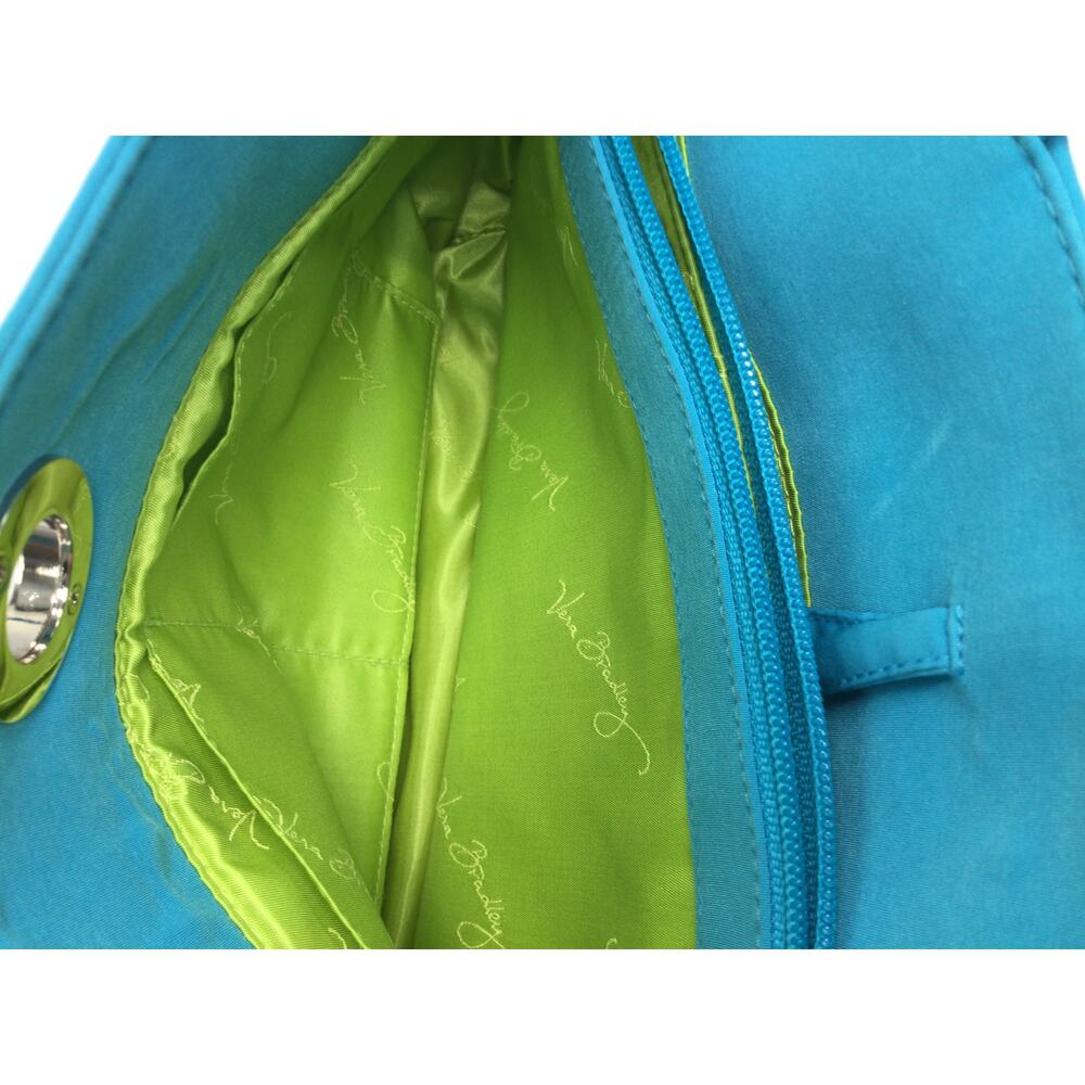 Vera Bradley Turquoise Quilted Toggle Shoulder Bag Purse - Picture 5 of 6